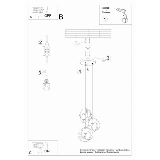 SOLLUX CANDELABRU TULOS 3 NEGRU E27 3x60W IP20 SL.1088