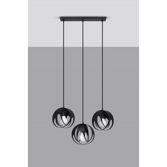 SOLLUX CANDELABRU TULOS 3 NEGRU E27 3x60W IP20 SL.1089