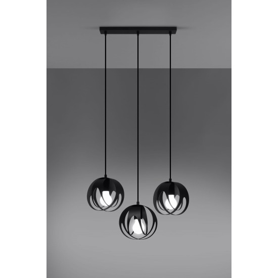 SOLLUX CANDELABRU TULOS 3 NEGRU E27 3x60W IP20 SL.1089