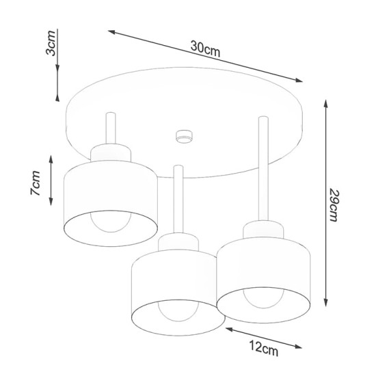 SOLLUX CANDELABRU SAVAR 3 NEGRU E27 3x60W IP20 SL.1131