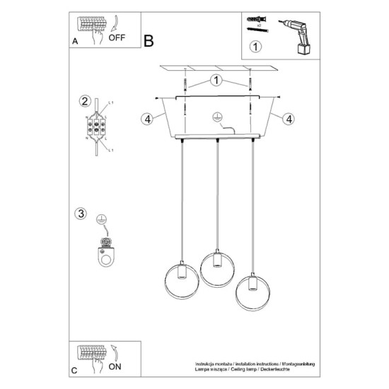 SOLLUX LAMPA DE TAVAN  TITRAN 3 ALB SL.1138