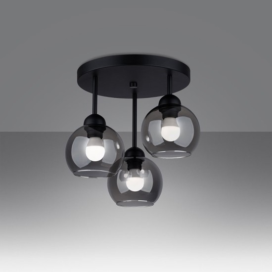 SOLLUX CHANDELIER ALINO 3 BLACK E27 3x60W IP20 SL.1140
