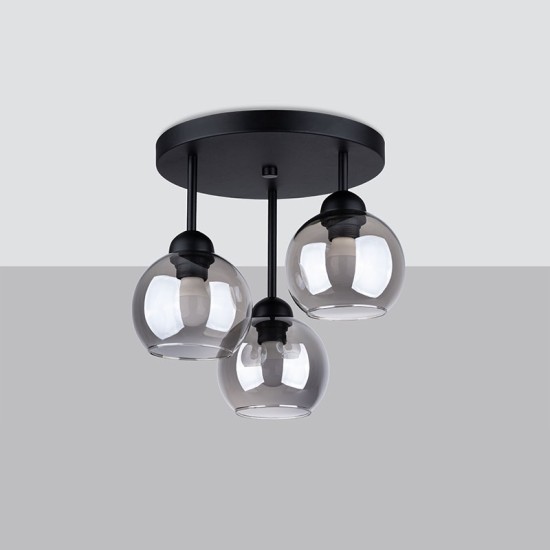 SOLLUX CHANDELIER ALINO 3 BLACK E27 3x60W IP20 SL.1140