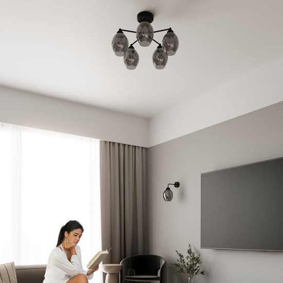 SOLLUX WALL LAMP FILLAN 1 BLACK SL.1143