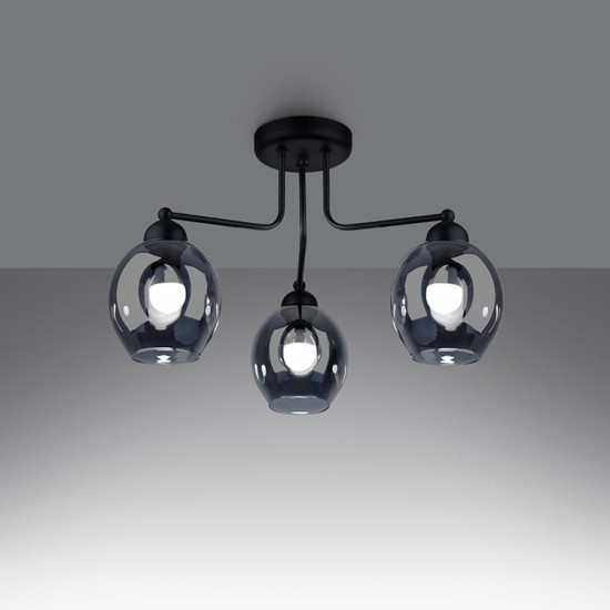 SOLLUX CHANDELIER FILLAN 3 BLACK E27 3x60W IP20 SL.1144
