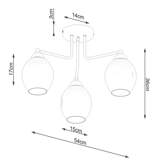 SOLLUX CHANDELIER FILLAN 3 BLACK E27 3x60W IP20 SL.1144
