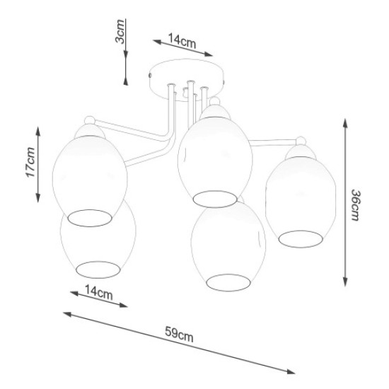 SOLLUX ПОЛИЛЕЙ FILLAN 5 E27 5x60W IP20 SL.1145