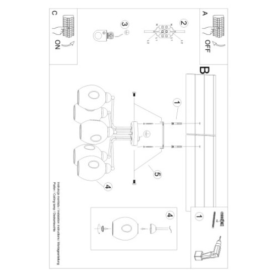 SOLLUX ПОЛИЛЕЙ FILLAN 5 E27 5x60W IP20 SL.1145