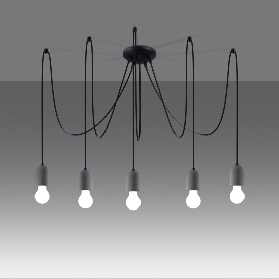 SOLLUX CHANDELIER BLACK NESO 5 SL.1161