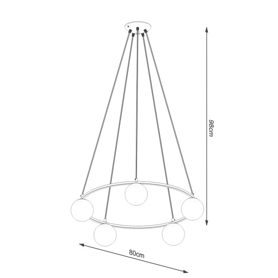 SOLLUX CANDELABRU YOLI 5 G9 5x8W IP20 SL.1214 NEGRU