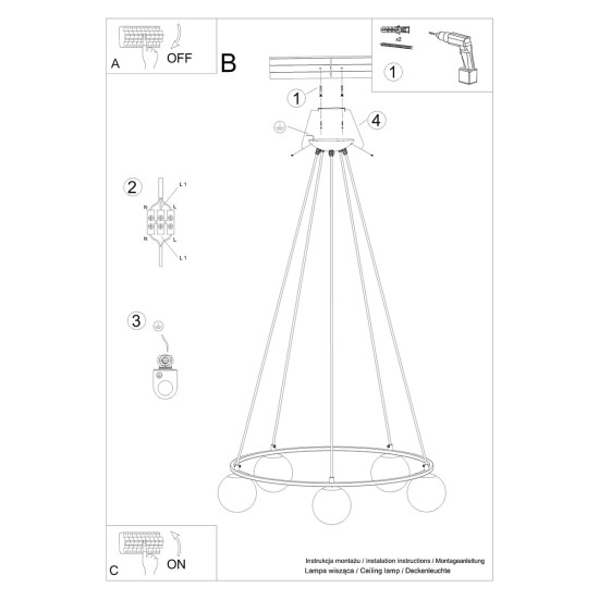 SOLLUX CANDELABRU YOLI 5 G9 5x8W IP20 SL.1214 NEGRU