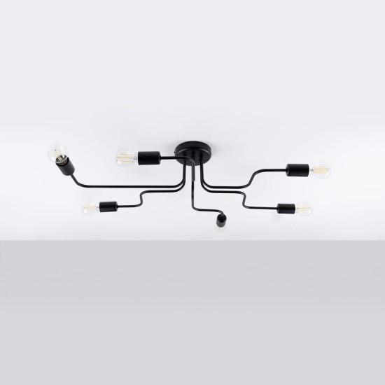 SOLLUX CHANDELIER VECTOR 6 BLACK SL.1447