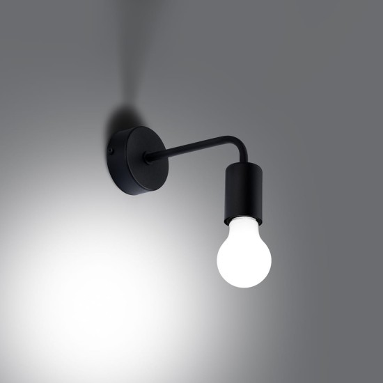 SOLLUX LAMPA DE PERETE  NORAH NEGRU SL.1449