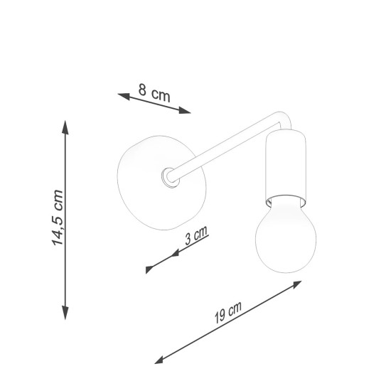 SOLLUX LAMPA DE PERETE  NORAH NEGRU SL.1449