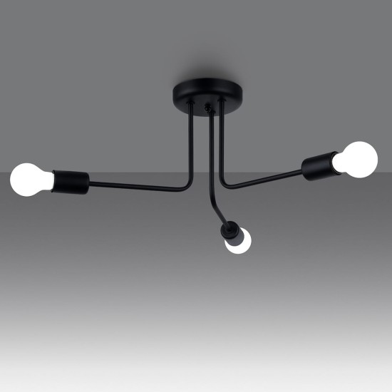 SOLLUX CANDELABRU NORAH 3 NEGRU SL.1450