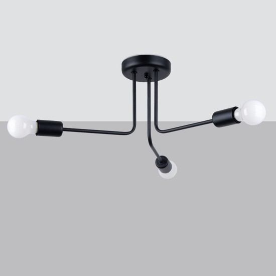 SOLLUX CANDELABRU NORAH 3 NEGRU SL.1450