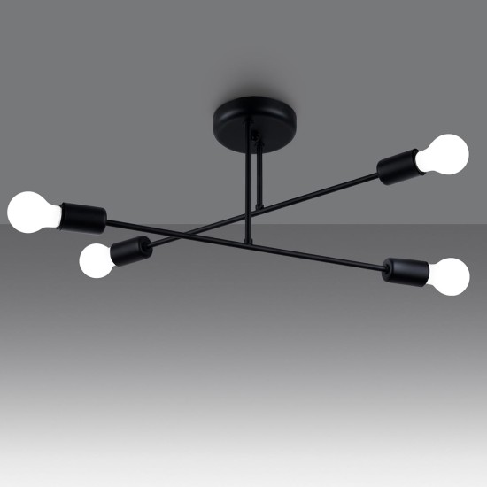 SOLLUX CANDELABRU NORAH 4 NEGRU SL.1451