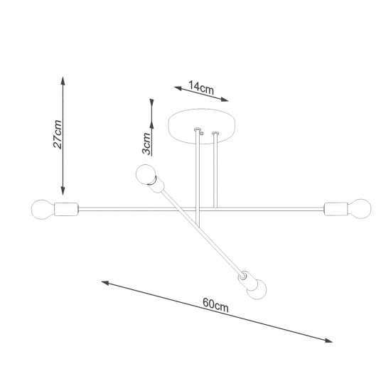 SOLLUX CANDELABRU NORAH 4 NEGRU SL.1451