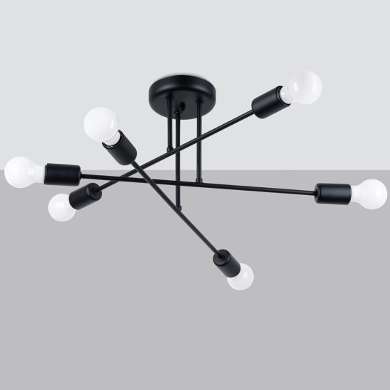 SOLLUX CANDELABRU NORAH 6 NEGRU SL.1453