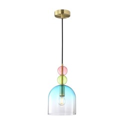 ITALUX PENDANT MANSO GOLD, COLORFUL GLASS 1XЕ27 PND-37462A-MC-GD