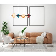 ITALUX CHANDELIER NAUTI COLORFUL GLASS, STEEL 4XG9 PND-37482-4-MLTI