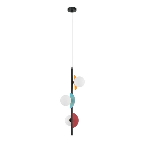 ITALUX CHANDELIER NAUTI COLORFUL GLASS, STEEL 3XG9 PND-37482-3V-MLTI
