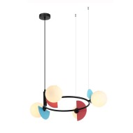 ITALUX CHANDELIER NAUTI MULTICOLOR GLASS, STEEL 4XG9 PND-37482-4R-MLTI