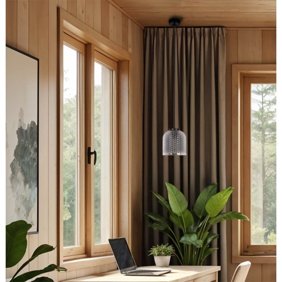 KAJA PENDANT LAMP INGA GRAPHITE GLASS 1XE27 Ø18 K-5630