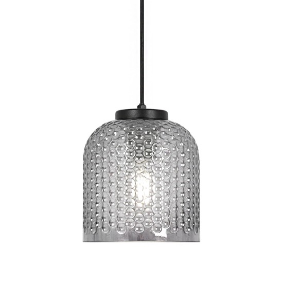 KAJA PENDANT LAMP INGA GRAPHITE GLASS 1XE27 Ø18 K-5630