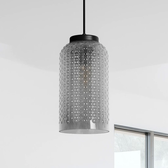 KAJA PENDANT LAMP INGA GRAPHITE GLASS 1XE27 Ø14 K-5631