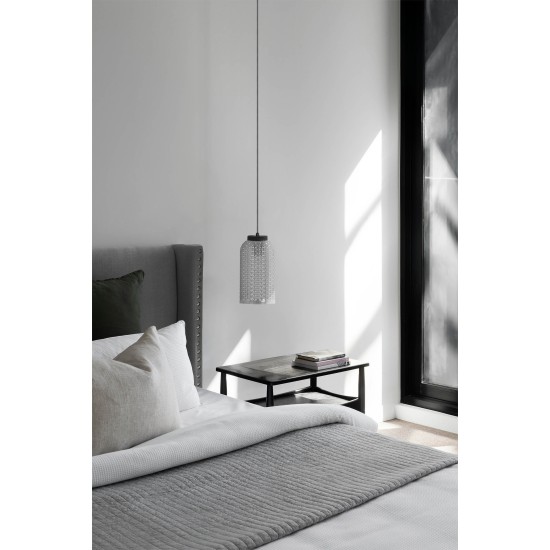 KAJA PENDANT LAMP INGA GRAPHITE GLASS 1XE27 Ø14 K-5631