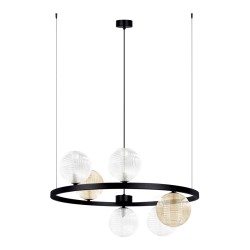 KAJA CANDELABRU SATURNO STICLA NEGRU 6XG9 Ø12 K-5697