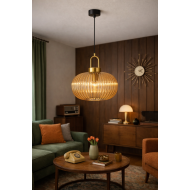 KAJA PENDANT LAMP AKARI AMBER GLASS E27 Ø30 K-5855