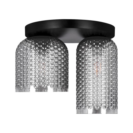 KAJA CEILING LAMP INGA GRAPHITE GLASS 2XE27 Ø14/Ø18 K-5634