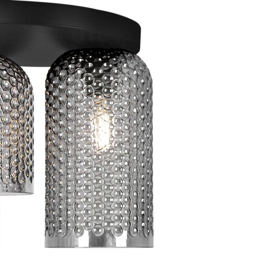 KAJA CEILING LAMP INGA GRAPHITE GLASS 2XE27 Ø14/Ø18 K-5634