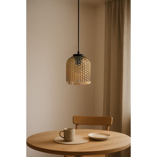 KAJA PENDANT LAMP CAPRI AMBER GLASS 1XE27 Ø18 K-5620