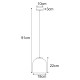 KAJA PENDANT LAMP INGA GRAPHITE GLASS 1XE27 Ø18 K-5630