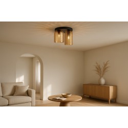 KAJA CEILING LAMP CAPRI AMBER GLASS 2XE27 Ø14/Ø18 K-5624