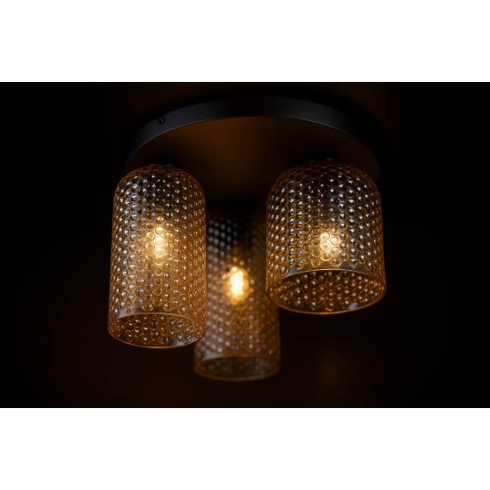 KAJA CEILING LAMP CAPRI AMBER GLASS 3XE27 K-5625