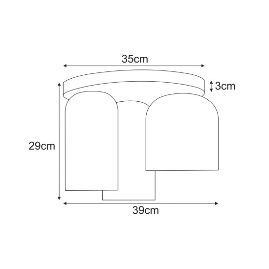 KAJA CEILING LAMP CAPRI AMBER GLASS 3XE27 K-5625