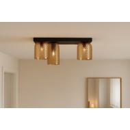 KAJA CEILING LAMP CAPRI AMBER GLASS 3XE27 K-5626