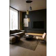 KAJA CHANDELIER LAMP CAPRI AMBER GRAPHITE GLASS 4XE27 K-5627