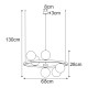 KAJA CANDELABRU MONZA  STICLA GRAFIT 6XG9 Ø12 K-5703