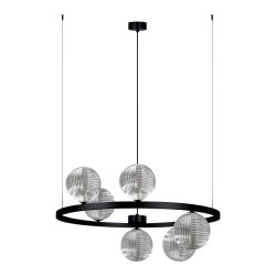 KAJA CHANDELIER MONZA GLASS GRAPHITE 6XG9 Ø12 K-5703