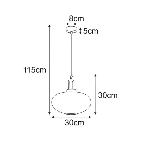 KAJA PENDANT LAMP AKARI AMBER GLASS E27 Ø30 K-5855