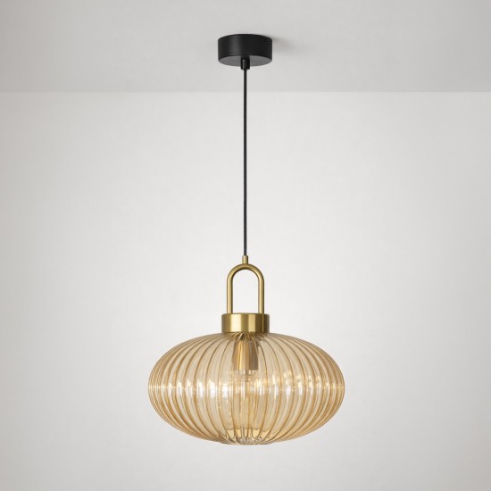 KAJA PENDANT LAMP AKARI AMBER GLASS E27 Ø30 K-5855