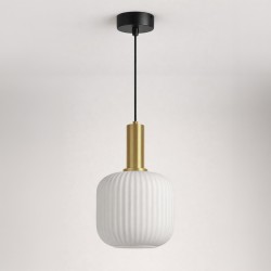 KAJA PENDANT LAMP FABIO WHITE GLASS E27 Ø20 K-5871