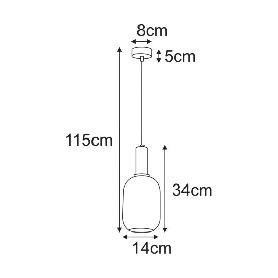 Lampă suspendată KAJA FIORE sticlă ALB E27 Ø14 K-5880