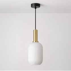 KAJA PENDANT LAMP FIORE WHITE GLASS E27 Ø14 K-5880