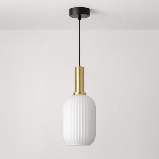 Lampă suspendată KAJA FIORE sticlă ALB E27 Ø14 K-5880